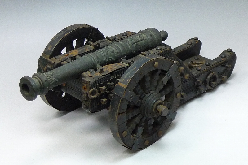 古い大炮饰り置物木台金属炮筒アンティーク旧日本军西洋